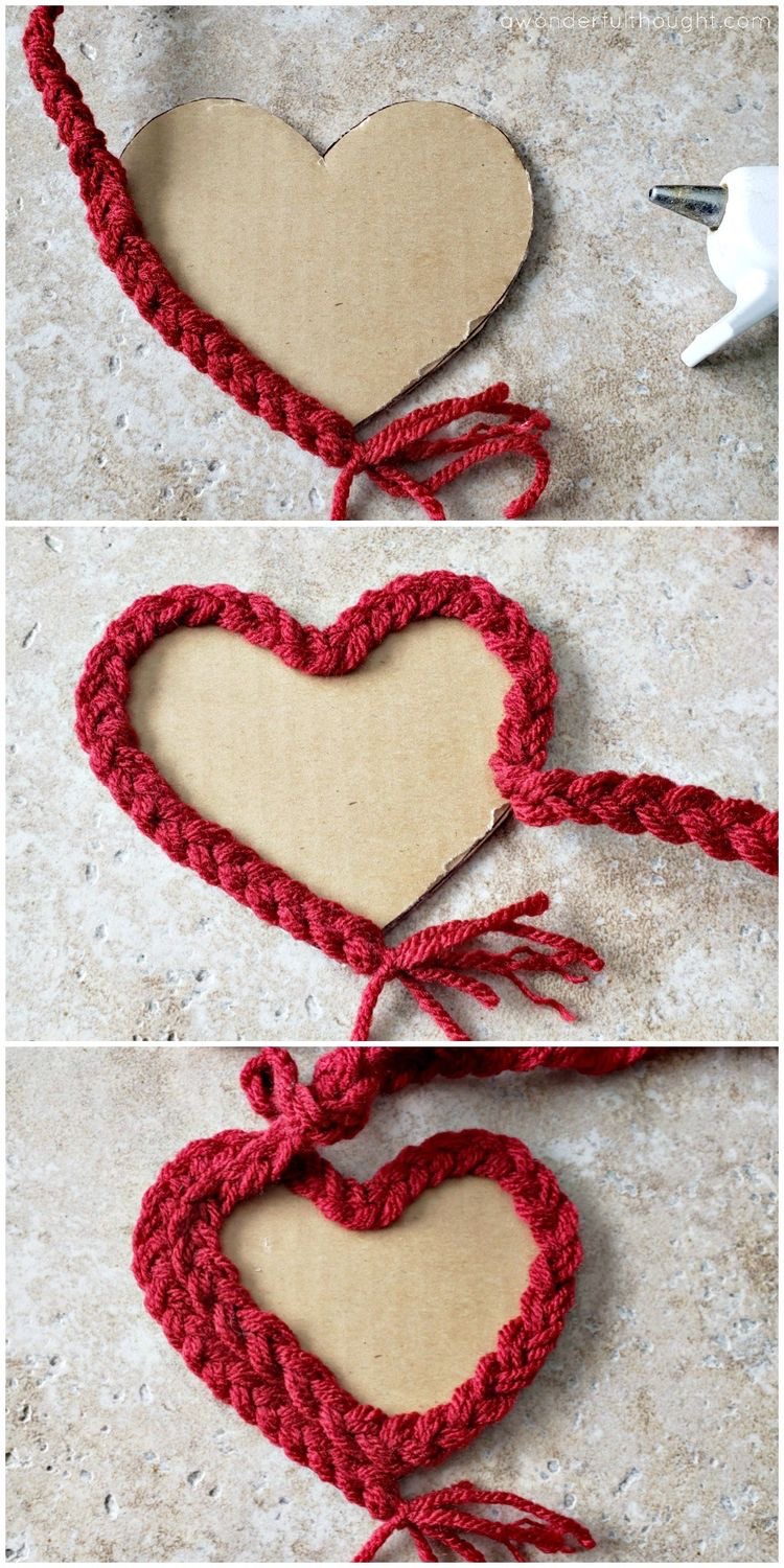 Love Week: DIY Yarn Heart Wreath - Design Improvised