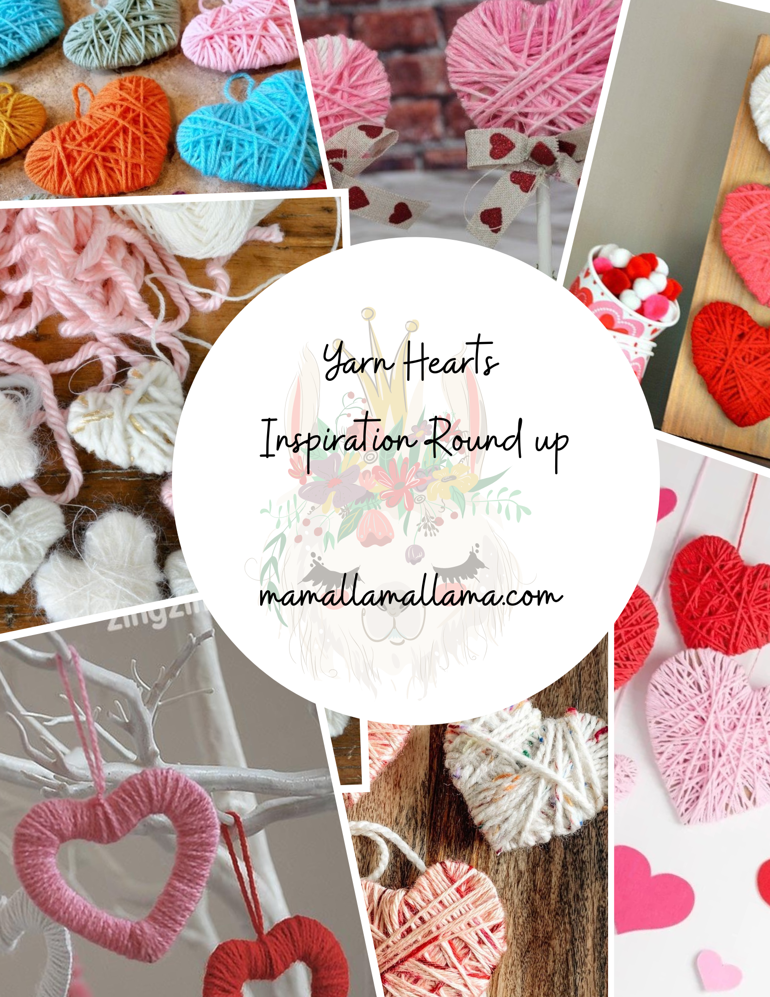Multicolored Yarn Heart Garland - A Wonderful Thought